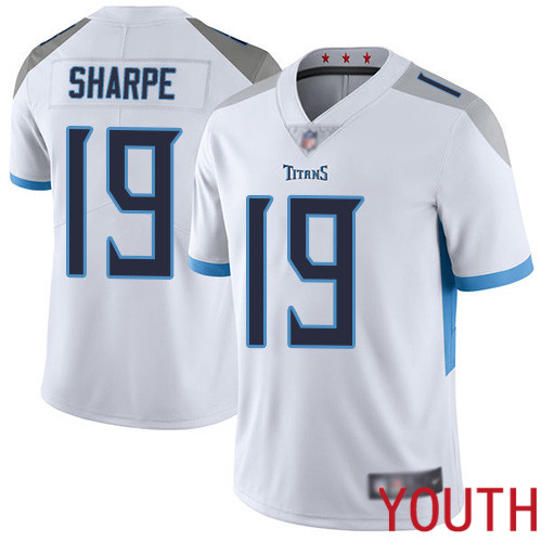 Tennessee Titans Limited White Youth Tajae Sharpe Road Jersey NFL Football 19 Vapor Untouchable